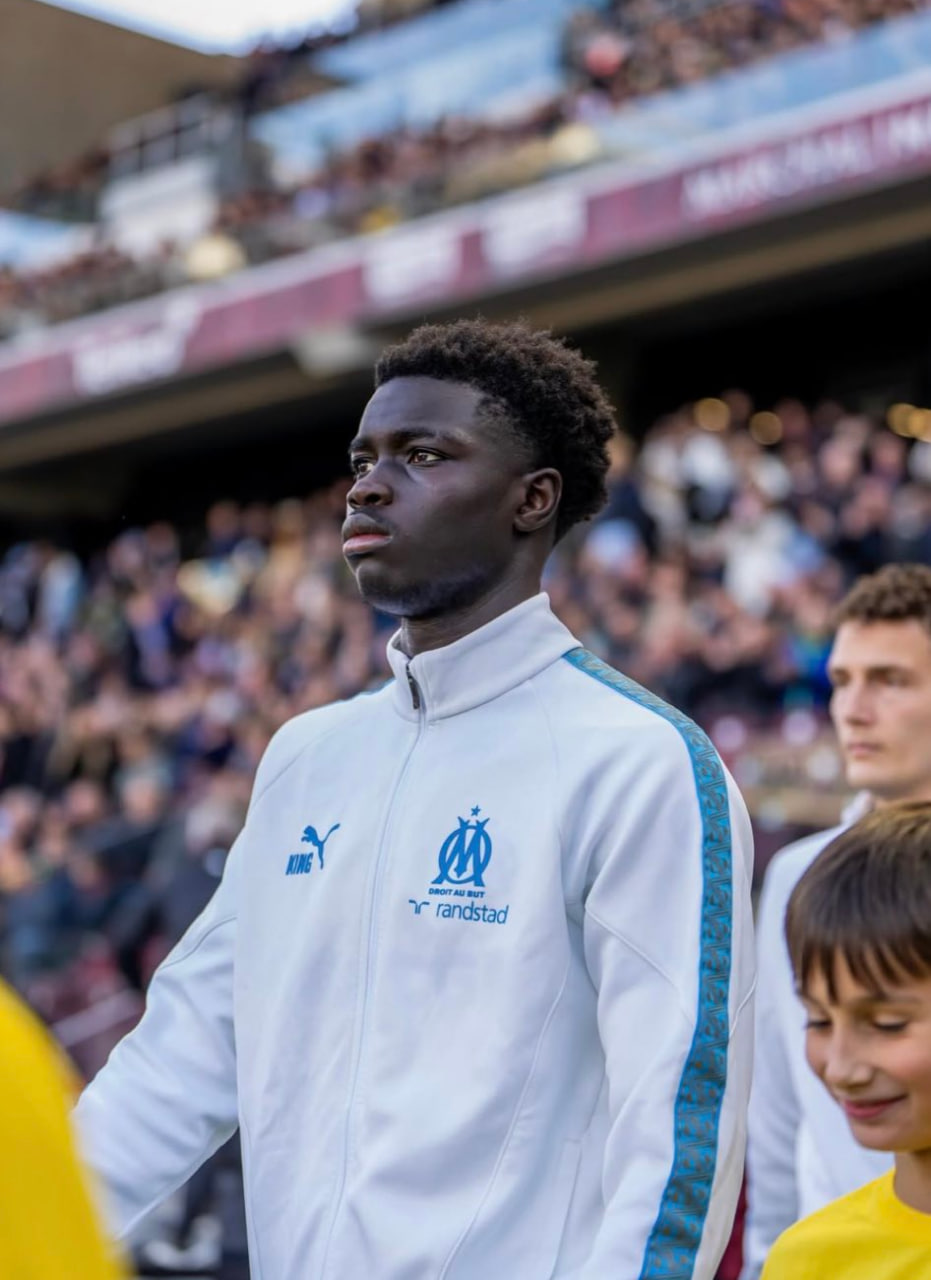 Robinio Vaz avec le maillot de l’OM pendant un match de Ligue 1